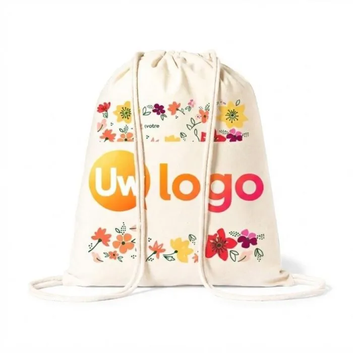 Rugzak met trekkoorden van katoen 180 g/m², personaliseerbaar - Serlen