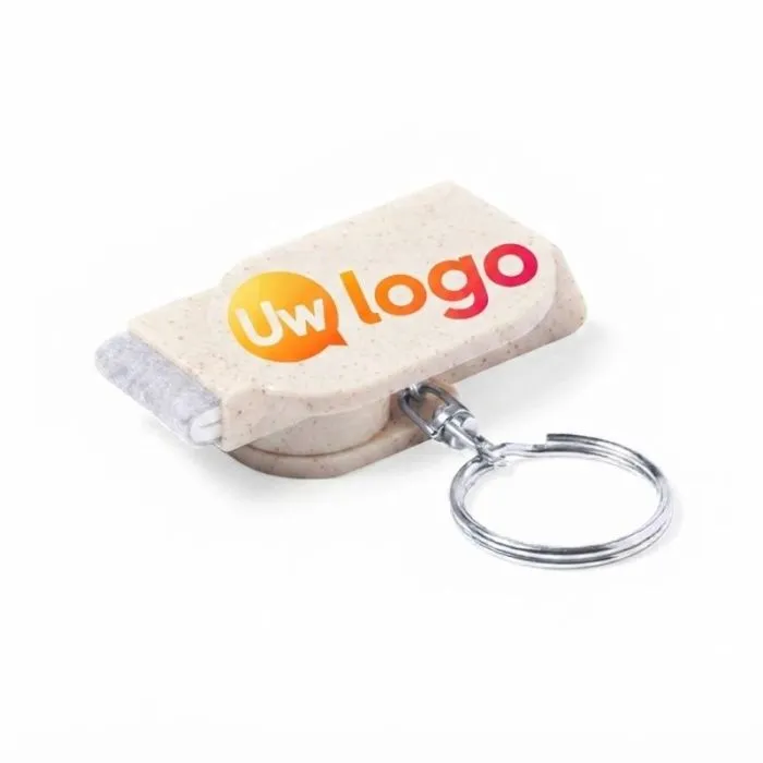 Personaliseerbare sleutelhanger met smartphonehouder van tarwegras – Peix