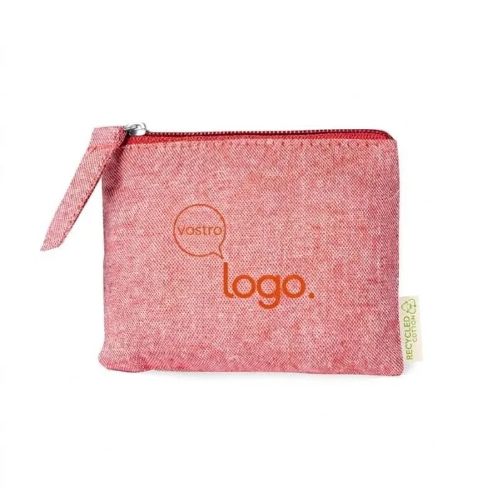 Portamonete personalizzabile in cotone riciclato da 180 g/m² – FONTIX