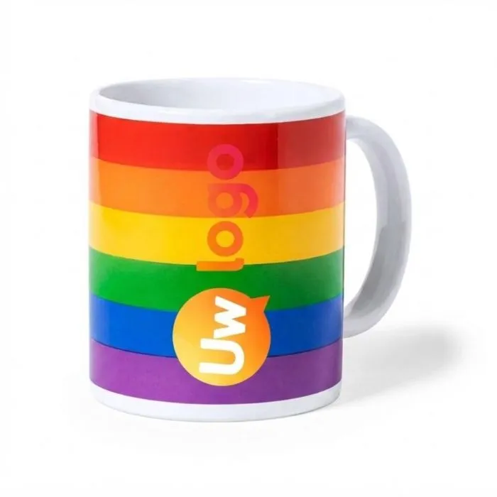 Personaliseerbare regenboogmok van 370 ml, van keramiek - Mercurik