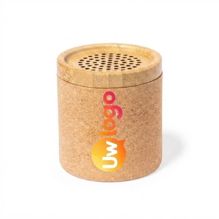 Compacte, aanpasbare Bluetooth-luidspreker van 3 W, gemaakt van kurk en bamboe - Mirintex
