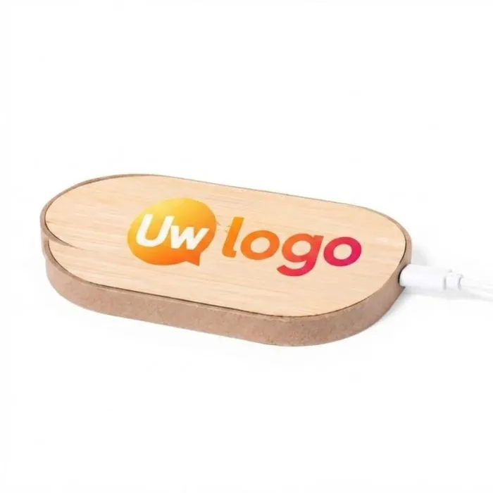 Aanpasbare draadloze oplader van 10 W, gemaakt van gerecycled karton en bamboe – TEDEY
