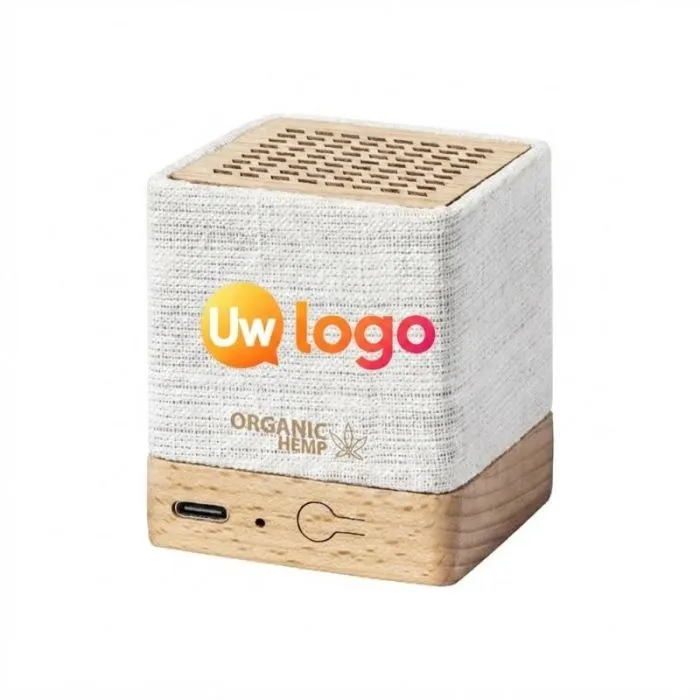 Aanpasbare Bluetooth®-luidspreker van hennep en hout, 3 W - Dorkin