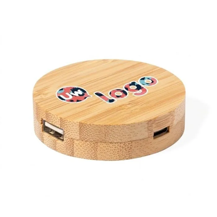USB 2.0-poort van bamboe met Type-C en dubbele ingang – Lasiar