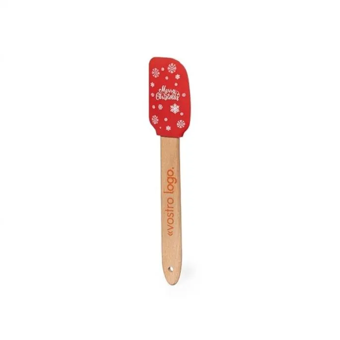 Spatola personalizzabile in legno e silicone con motivi natalizi - Margat