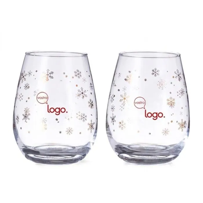 Set di bicchieri personalizzabili da 500 ml con motivo a fiocco di neve - Katnis