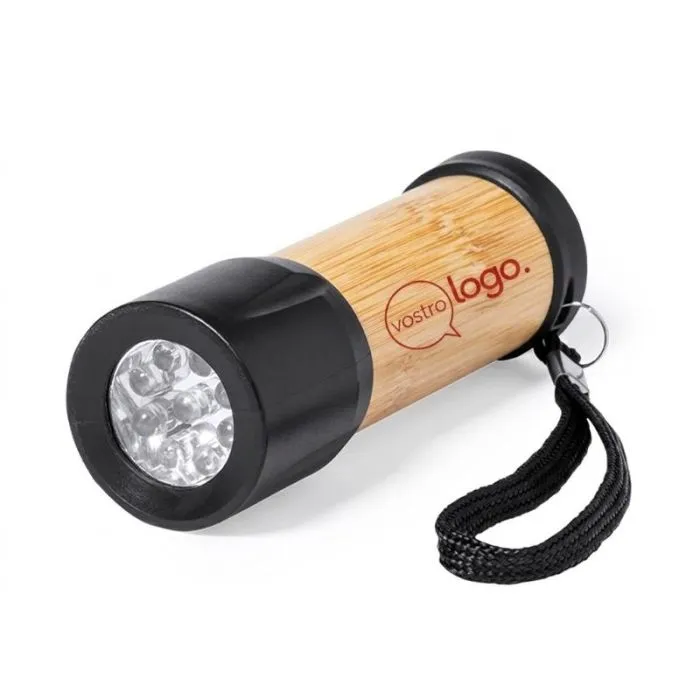 Torcia personalizzabile a 9 LED in bambù e ABS - Freddie
