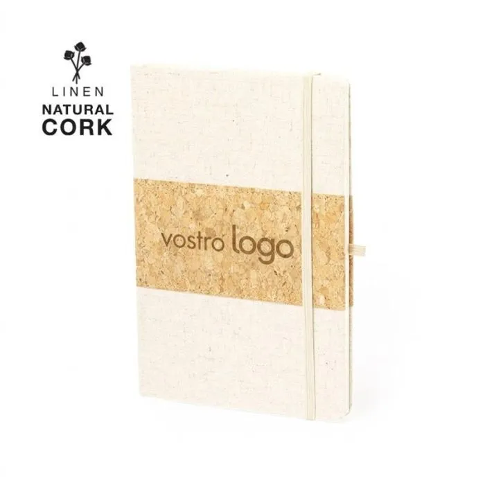 Blocco note personalizzabile in sughero e lino – Yacard