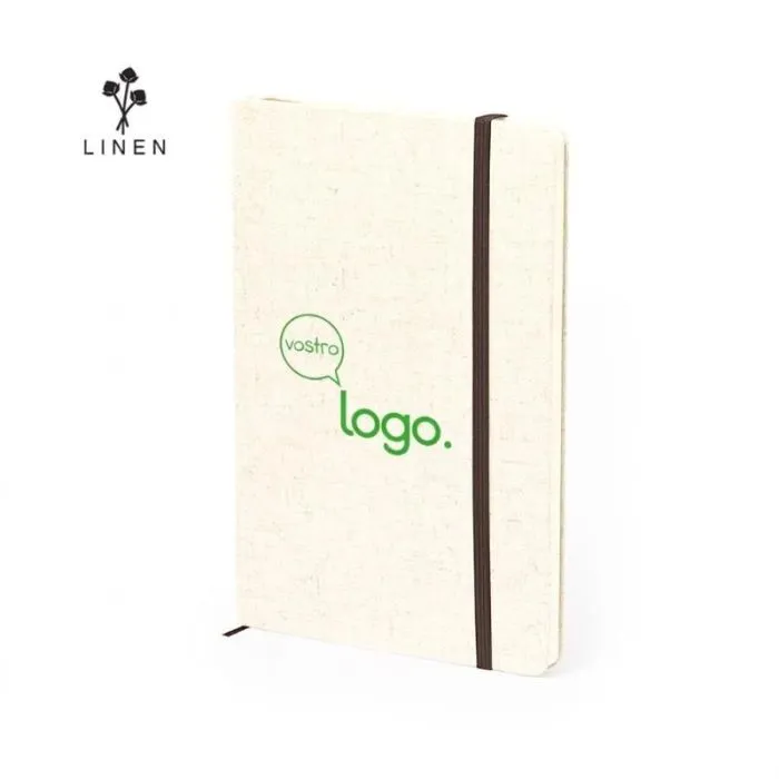 Blocco note personalizzabile con copertina rigida in lino – Hucka