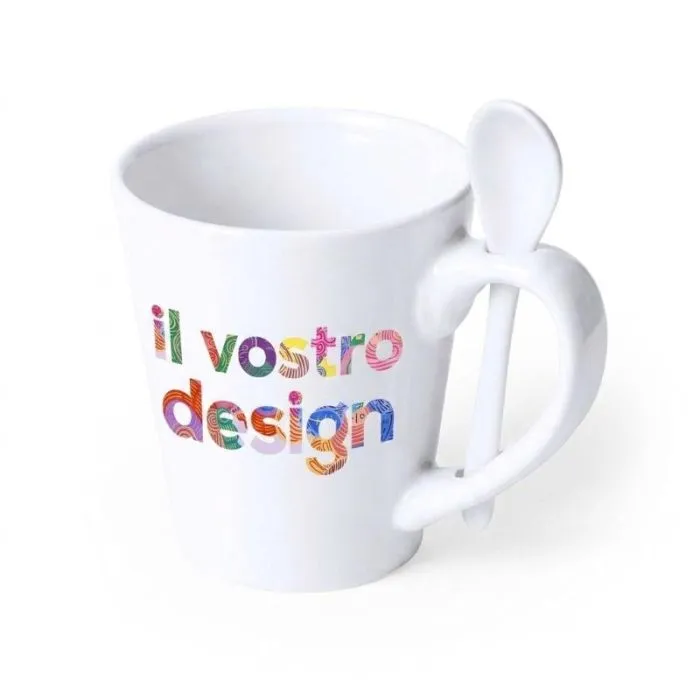Tazza in ceramica con cucchiaino personalizzato da 350 ml - Kaffir