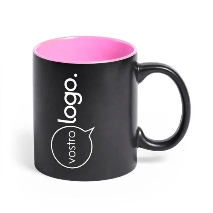 Tazza personalizzata nera con interno dai colori vivaci, 350 ml - Bafy