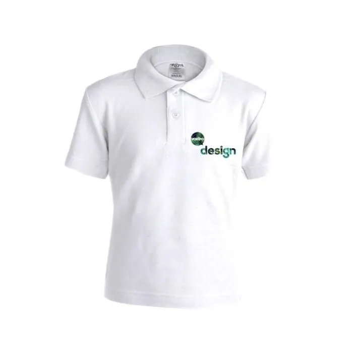 Polo bianca da bambino con logo Keya