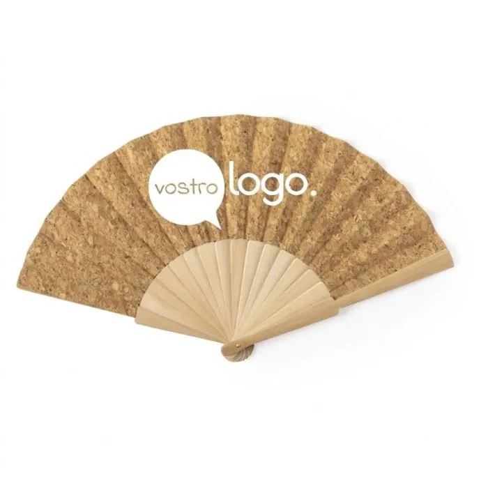 Ventaglio personalizzato in legno e sughero naturale - Kasol