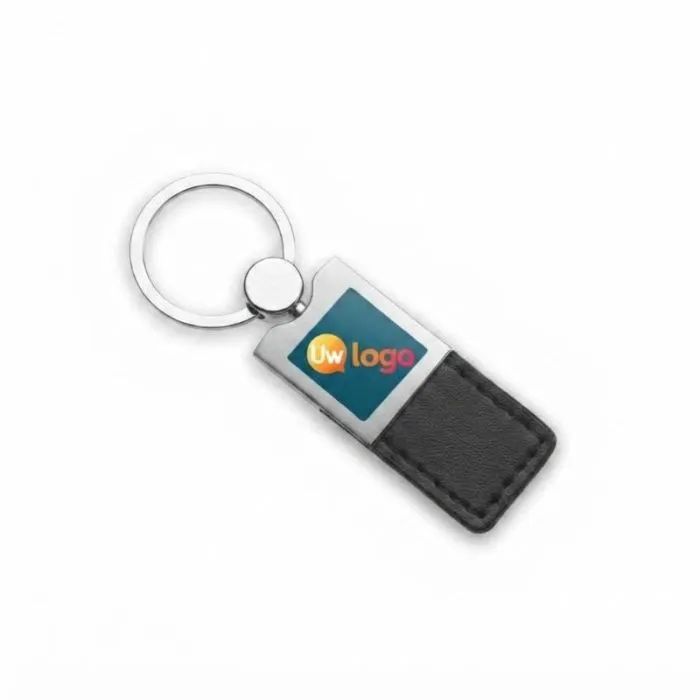 Gepersonaliseerde sleutelhanger van PU en metaal COLUMBUS