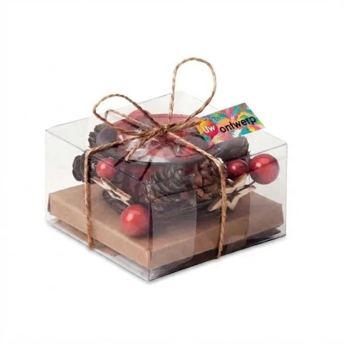 Kerstkaarsenhouder met reclame BOUGIE
