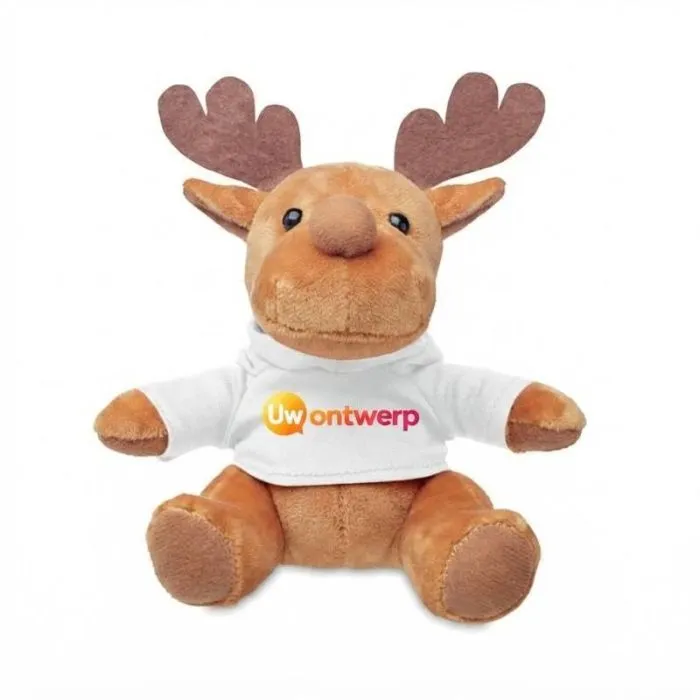 Gepersonaliseerd knuffelrendier met capuchon RUDOLPH