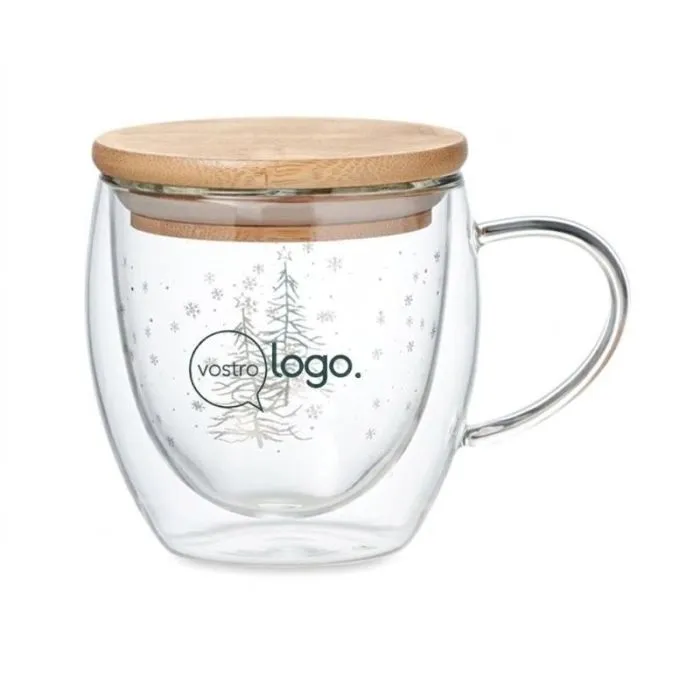 Tazza personalizzata in vetro a doppia parete SIAN