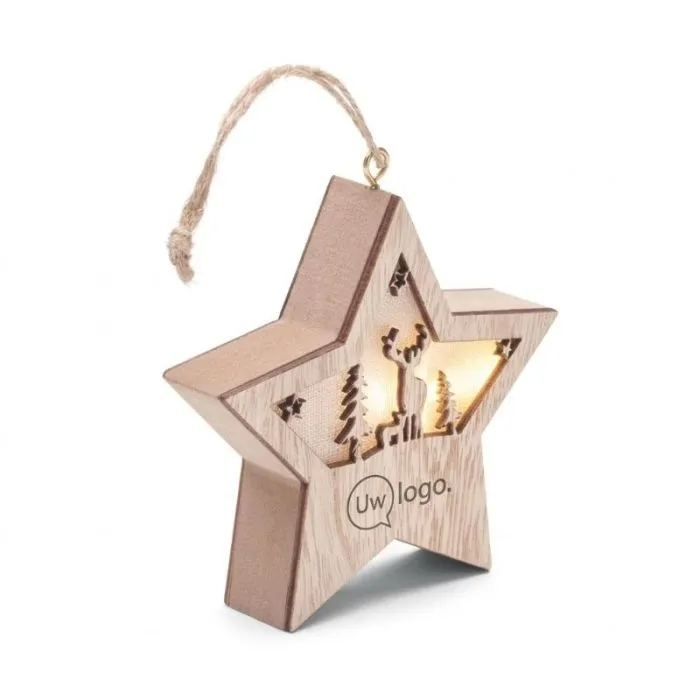 Reclame-stervormige MDF-hanger met LED-verlichting STARLIGHT