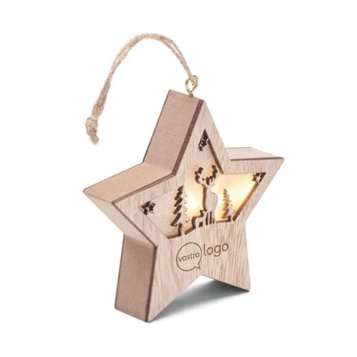 Sospensione a forma di stella in MDF pubblicitaria con LED STARLIGHT