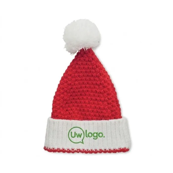 AURIGA-kerstmuts van gebreid promotiemateriaal