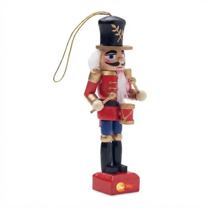 Gepersonaliseerde houten kerstboomversiering in de vorm van een notenkraker om op te hangen - Jolly