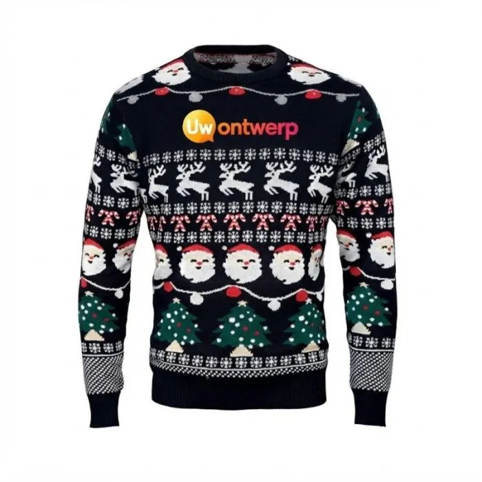 Gepersonaliseerde unisex kersttrui met LED-verlichting, maat L/XL, van acryl - Shamis
