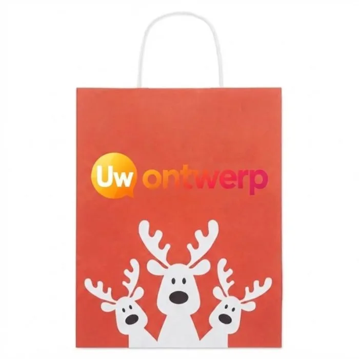 Gepersonaliseerde kerstcadeautas met rendieren, middelgroot formaat - Bao medium