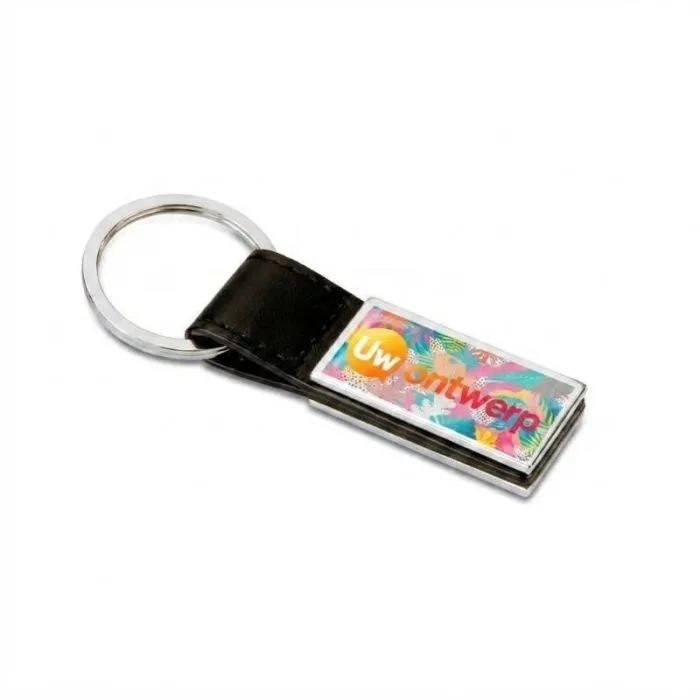 Promotionele sleutelhanger van PU en metaal - RECTANGLO
