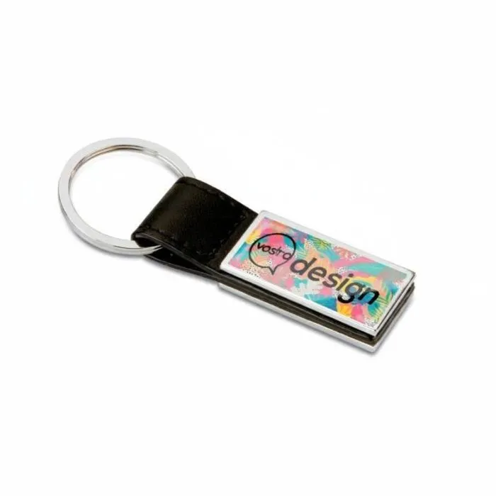 Portachiavi promozionale in PU e metallo - RECTANGLO