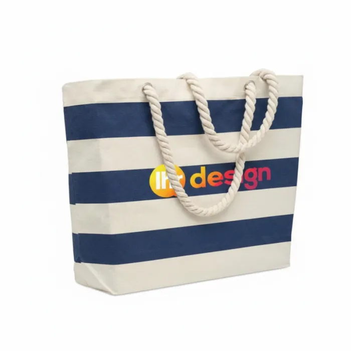 Werbestrandtasche aus Baumwolle 220 gr/m² - HEAVEN STRIPE