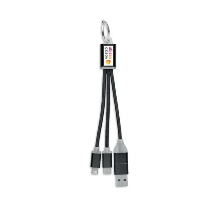 Cavo di ricarica pubblicitario 4 in 1 tipo C - BLU