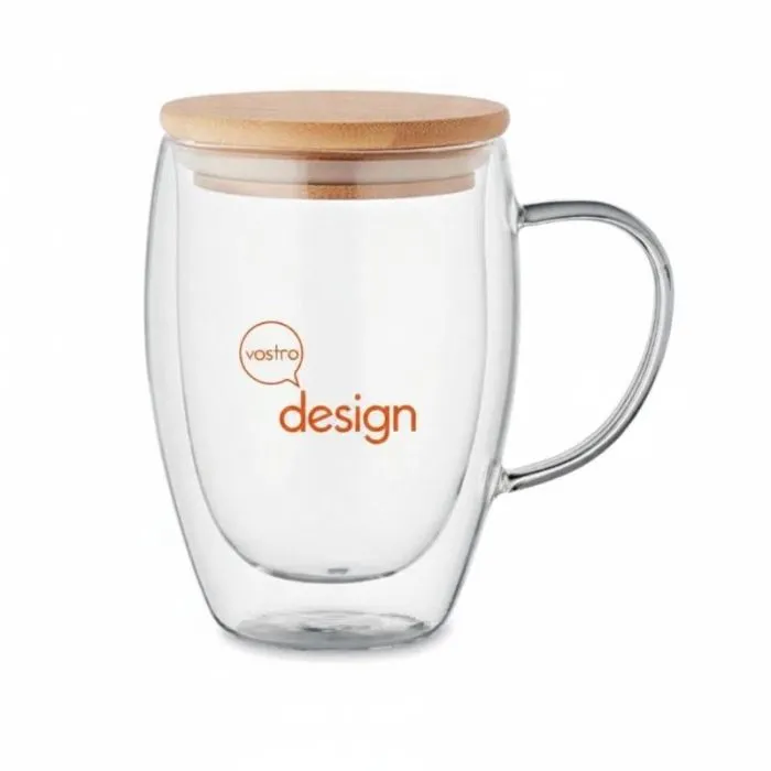 Tazza promozionale in vetro a doppia parete da 300 ml - TIROL