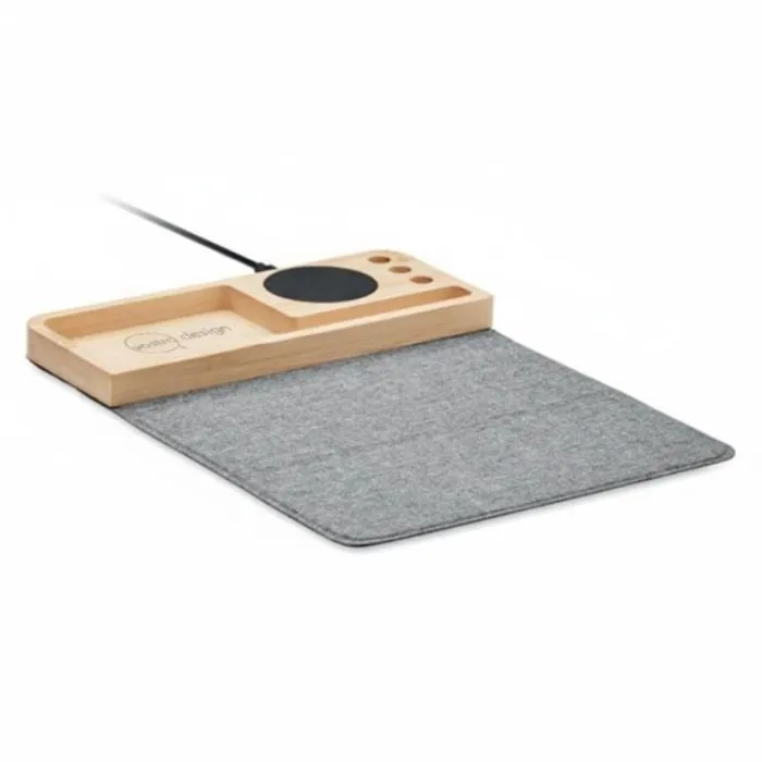 Caricabatterie pubblicitario wireless in bambù da 15 W - PANDU
