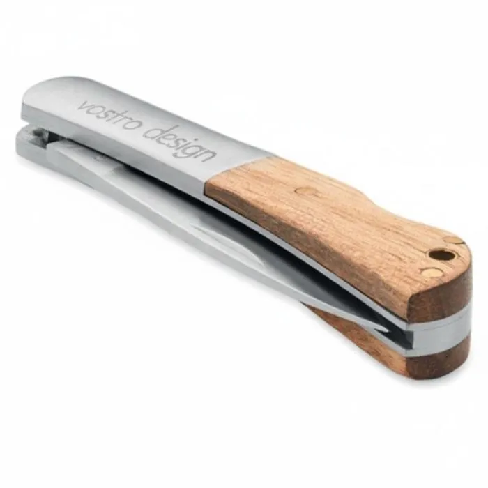 Coltello pieghevole in legno di acacia personalizzabile - SKARP
