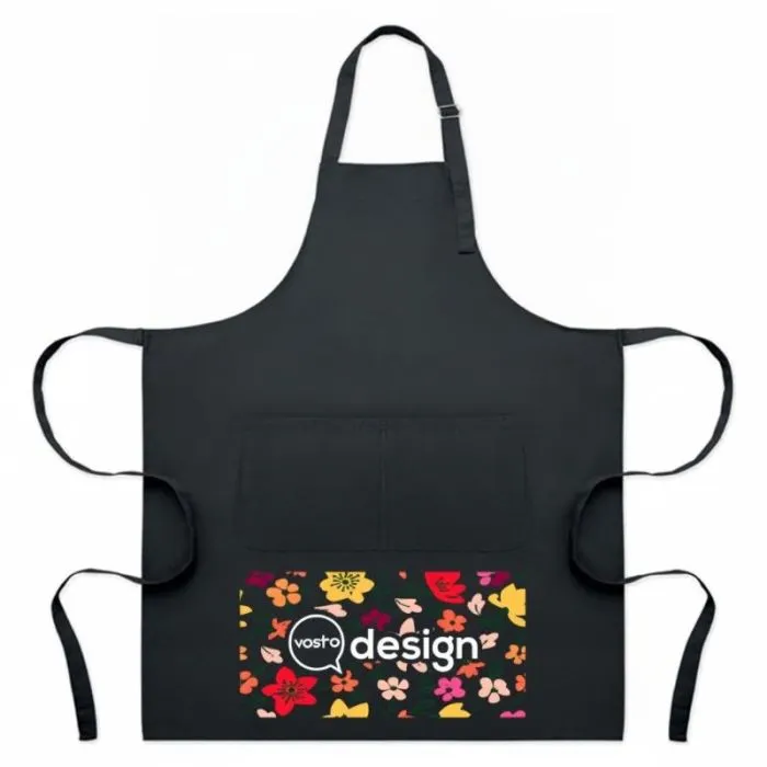 Grembiule da cucina lungo e regolabile in policotone con tasche – GALA