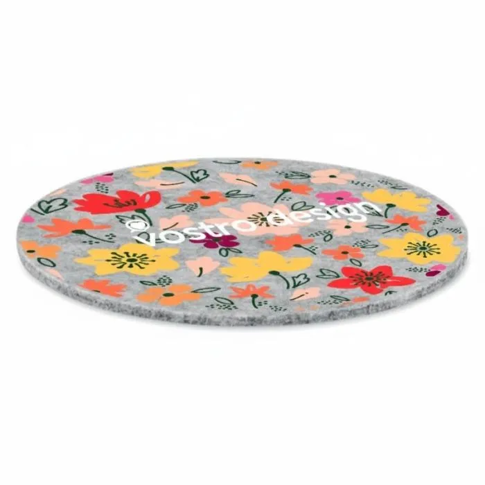 Sottobicchiere rotondo in feltro RPET promozionale - FELTSTER