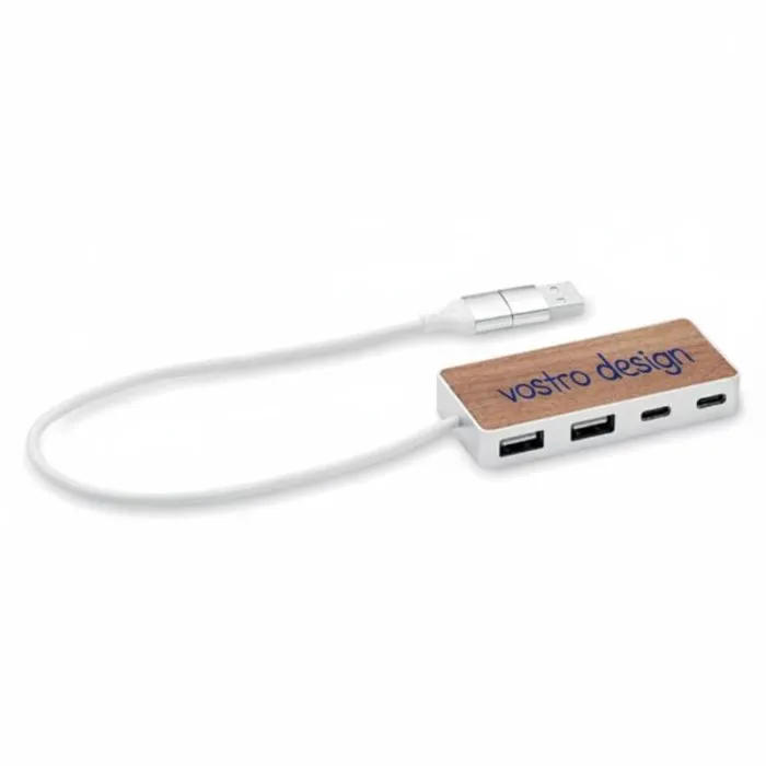 Hub USB a 4 porte da 27,5 cm personalizzato - UBAH