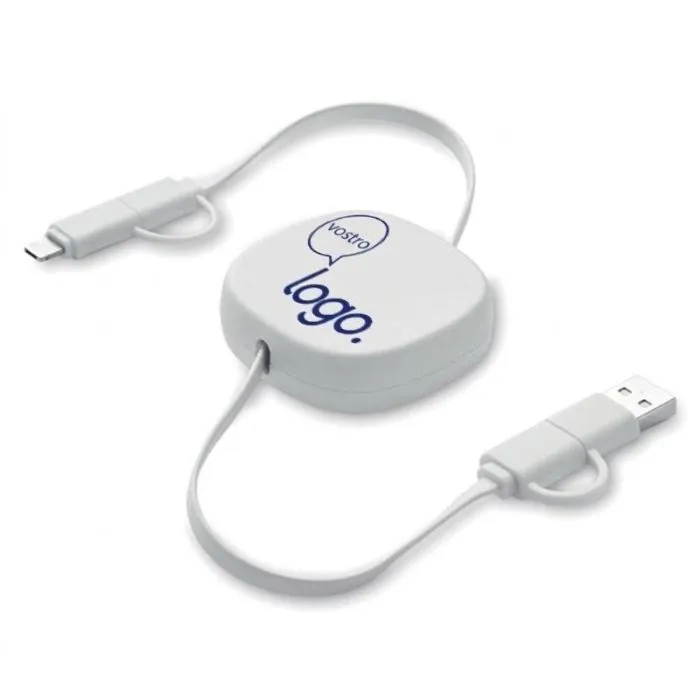 Cavo di ricarica retrattile personalizzabile da 60 W - LINEA