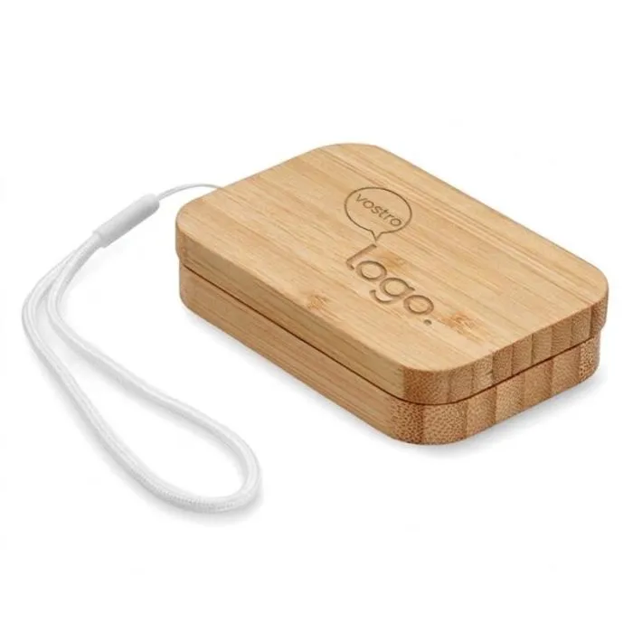 Caricabatterie wireless personalizzato da 15 W con cavo 3 in 1 e custodia in bambù - CHARGOO