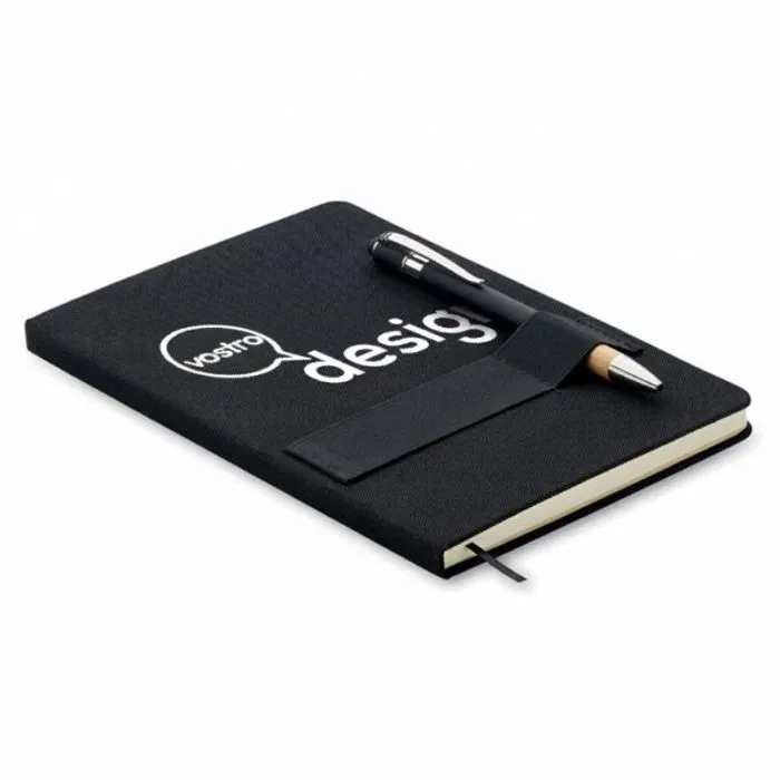 Taccuino RPET formato A5 con penna personalizzabile - NOTA