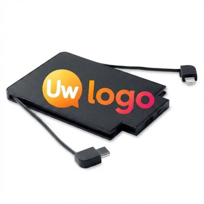 Magnetische powerbank van 2500 mAh voor reclamedoeleinden - SLIMPO
