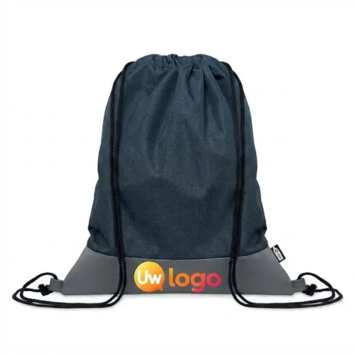 Tweekleurige reclame-tas met trekkoord van RPET-PU - LIBAG