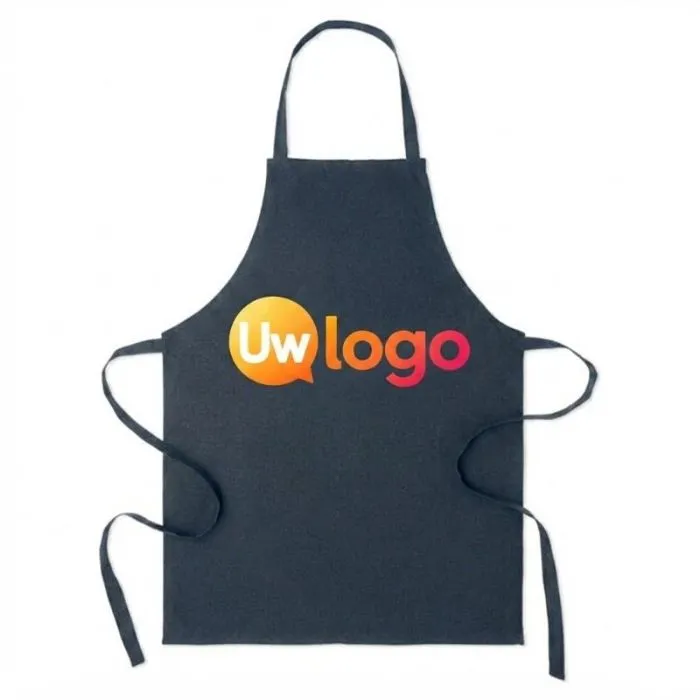 Op maat gemaakte schort van gerecycled katoen en RPET-polyester, 180 g/m²