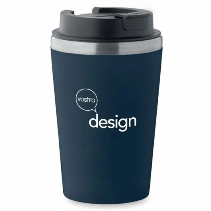 Bicchiere personalizzato a doppia parete in acciaio inossidabile riciclato e ceramica, 350 ml