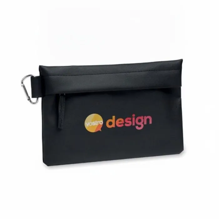 Borsa personalizzata in poliestere riciclato RPET con chiusura a cerniera - CARRY