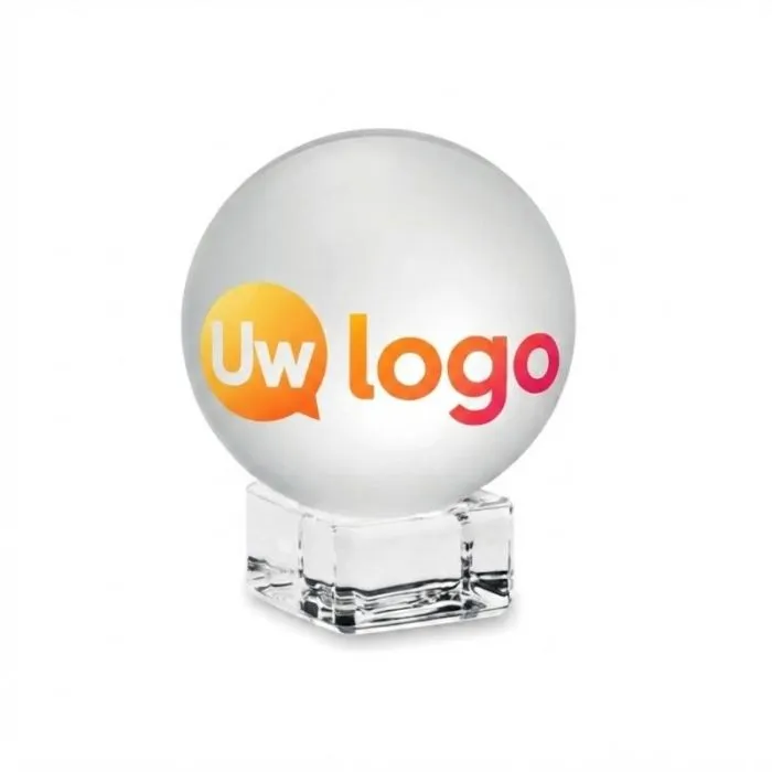 Personaliseerbare ronde glazen trofee - GLASSWARD