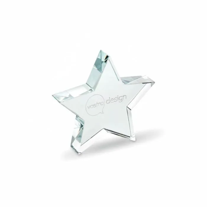 Trofeo personalizzabile in vetro a forma di stella - STARWARD