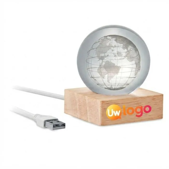 Personaliseerbare verlichte glazen wereldbol – GLOBE LIGHT