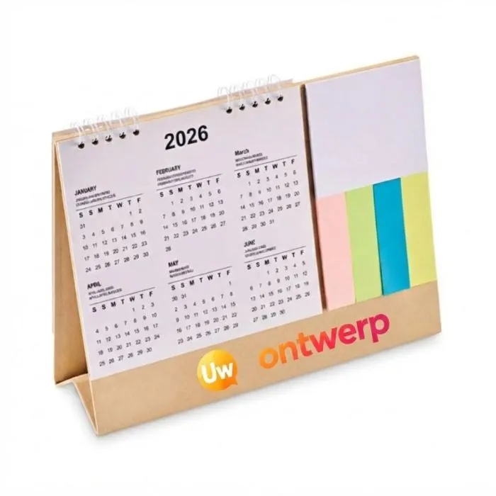 Aanpasbare bureaukalender met notitieblok - CALENDOO