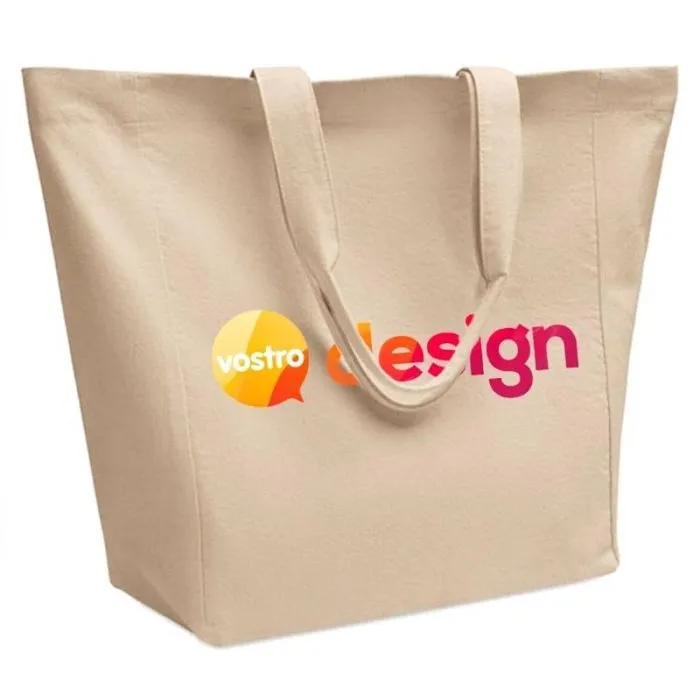 Borsa da spesa in cotone da 220 gr/m² con soffietto personalizzabile - PURI